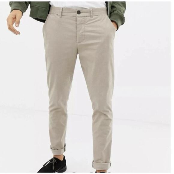 Allsaints Park Chino Button Fly Mens Pant Size 33x30 Sand - Picture 3 of 13